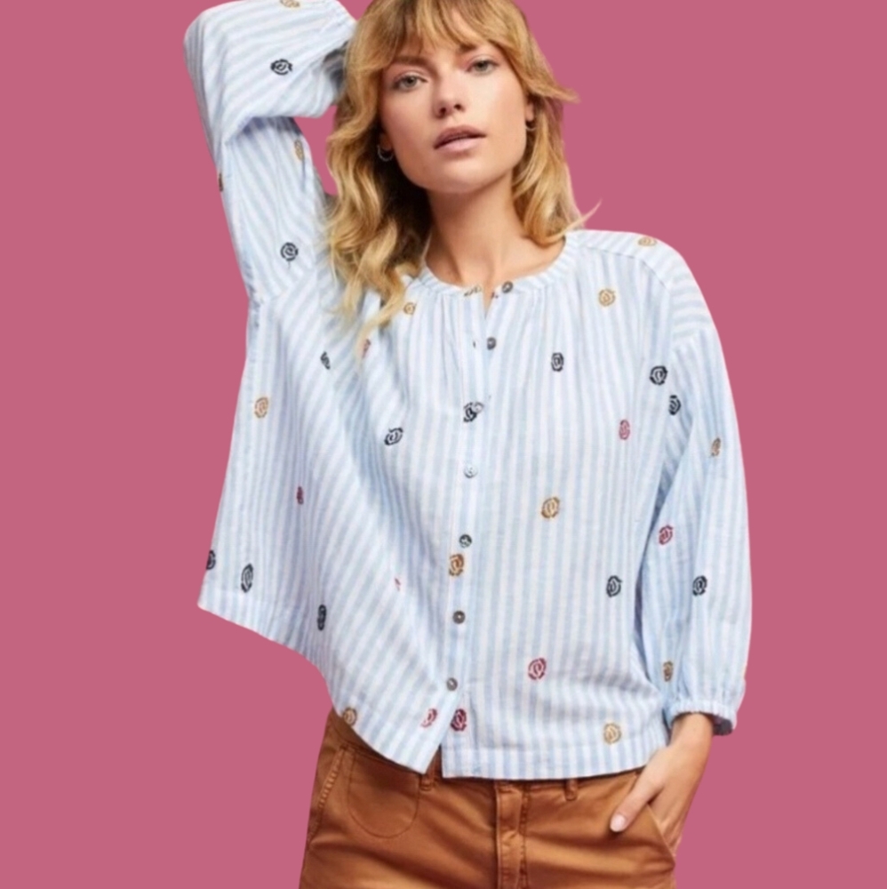 Anthropologie | Akemi + Kim Adela Striped Button Down Top | Size: XS